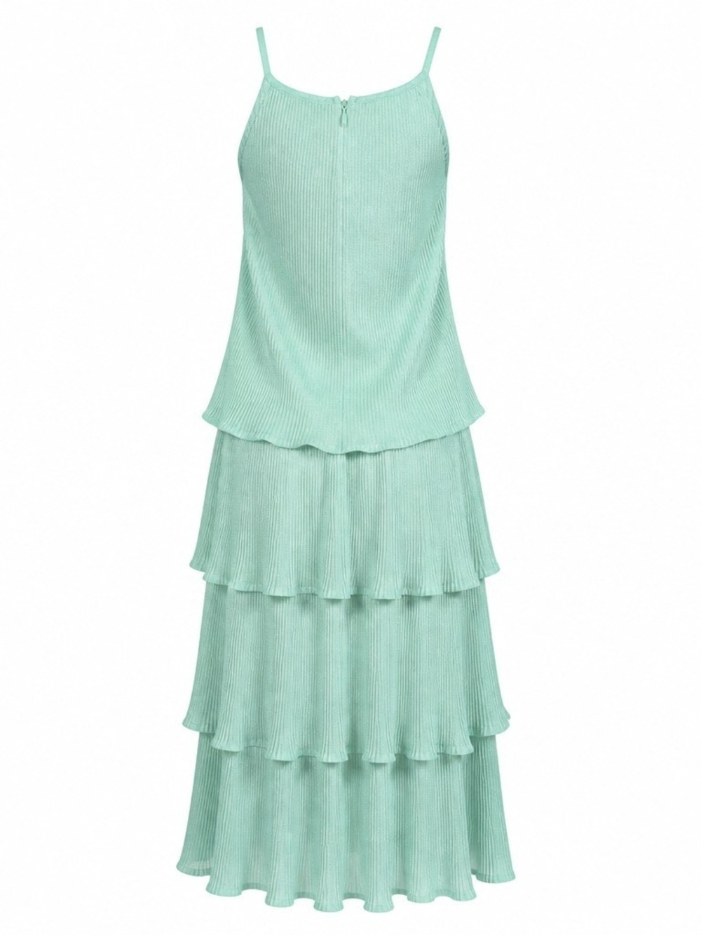Gigio Ribbed Tiered Maxi Dress in Mint - Picture 8 of 8